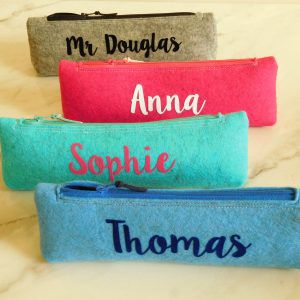 Personalised Felt Pencil Case by Jackie Martin Designs